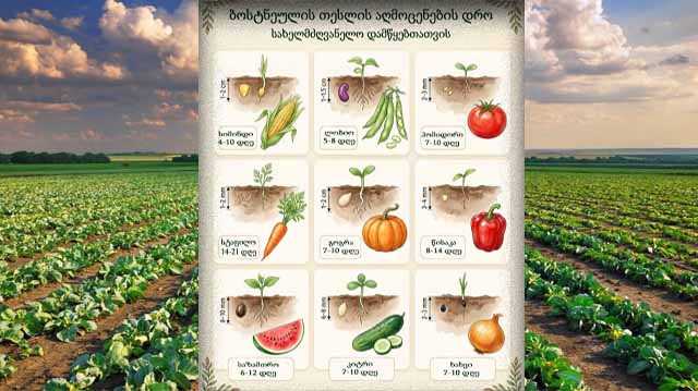 ბოსტნეული თესლის აღმოცენების დრო