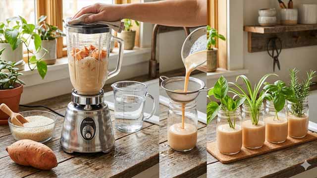 ტკბილი კარტოფილისა (ბატატი) და ბრინჯის კომბინაცია